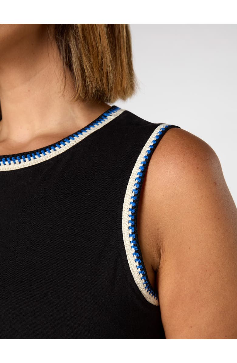 Live Unlimited Crochet Trim Dress, Alternate, color, Black