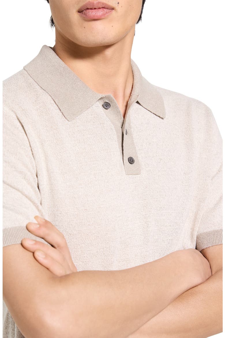 Linen & Silk Polo, Alternate, color, SILVER CLOUD