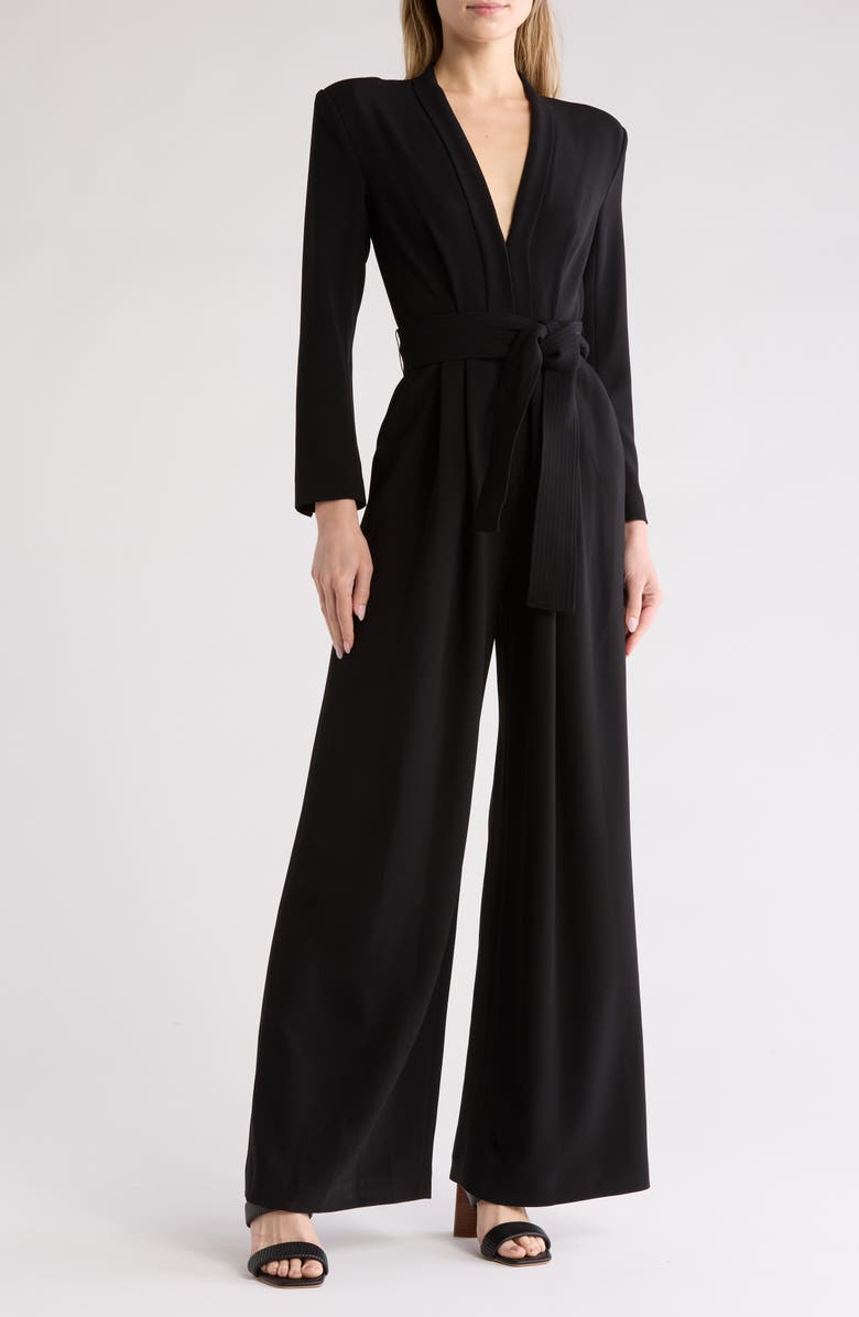 A.L.C. Kieran II Padded Shoulder Long Sleeve Wide Leg Jumpsuit, Main, color, 