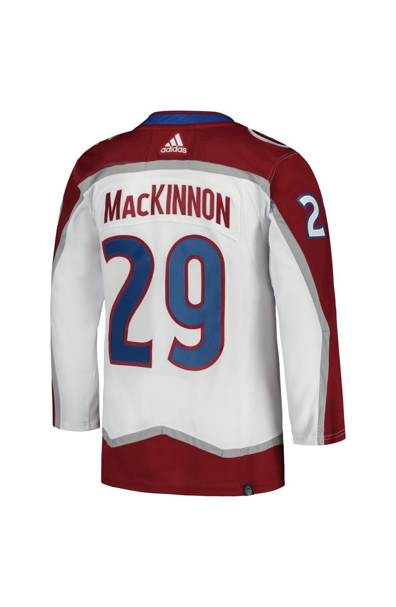 adidas Men's adidas Nathan MacKinnon White Colorado Avalanche Away Primegreen Authentic Player Jersey, Alternate, color,