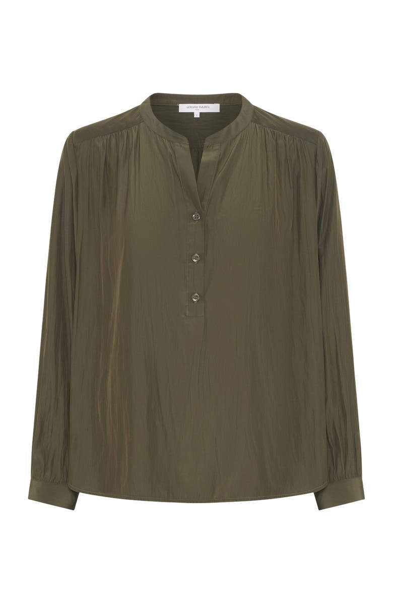 GERARD DAREL Cyndie Gathered Detail Blouse, Alternate, color, Khaki