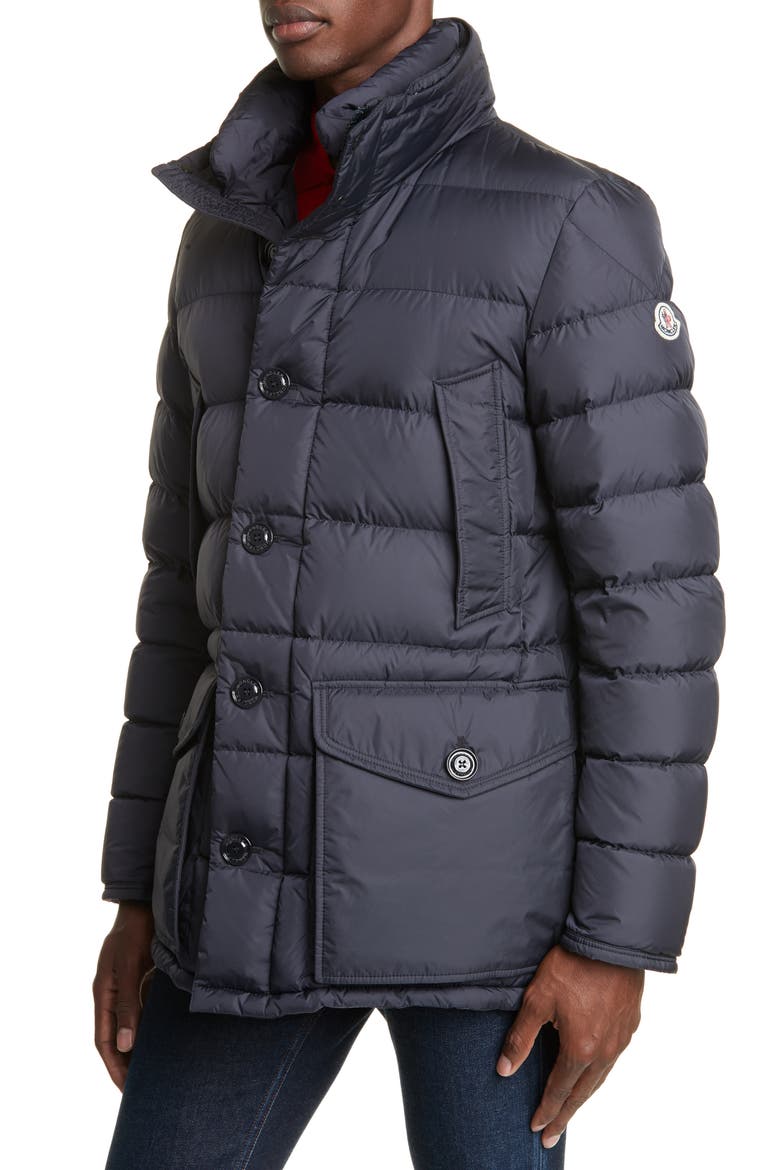 Cluny Down Parka with Genuine Fur Trim Hood, Alternate, color, NAVY
