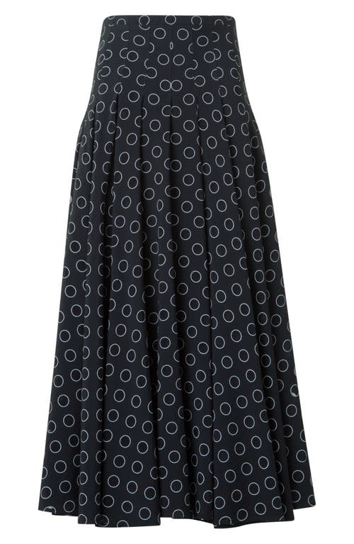 Akris Punto Polka Dot Organzino Flared Pleated Skirt