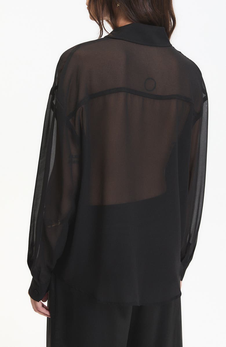 DELUC Grayson Sheer Shirt, Alternate, color, Black
