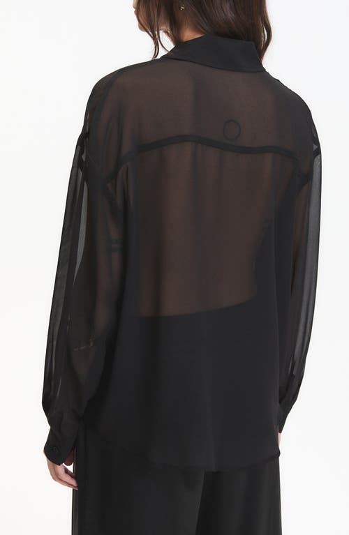 Deluc Grayson Sheer Shirt In Black