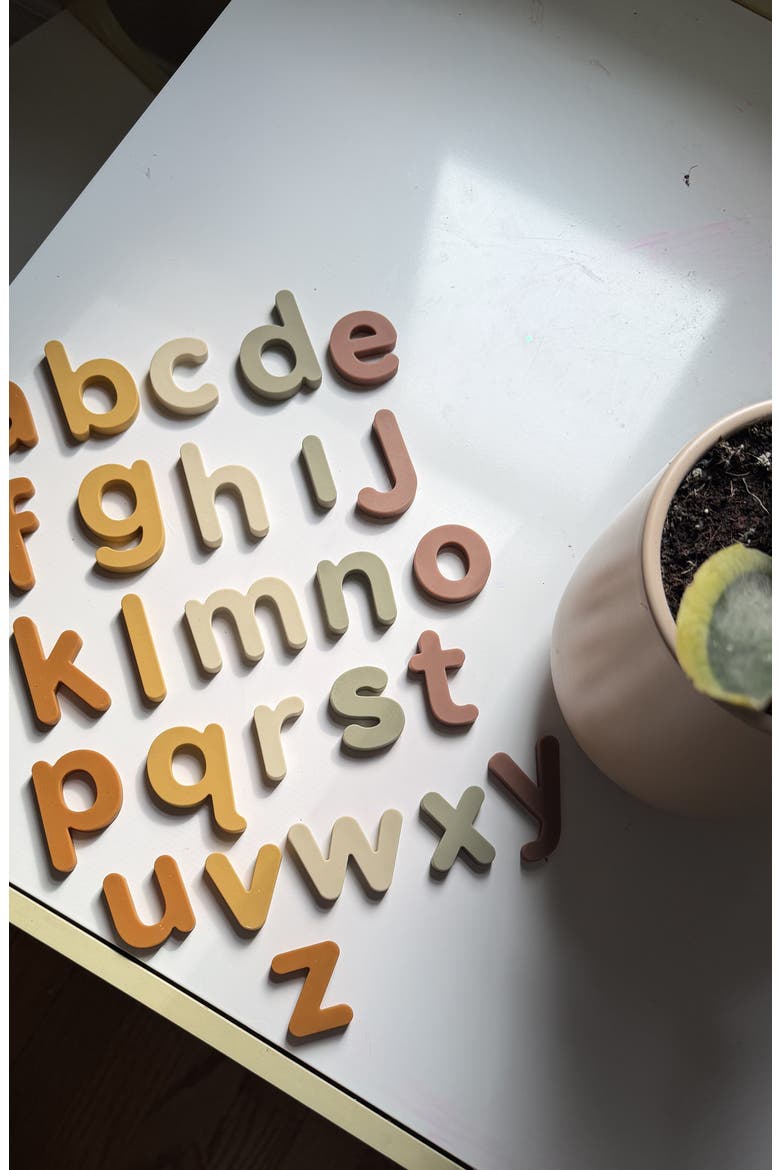 Lowercase Silicone Magnetic Letters, Alternate, color, Neutral