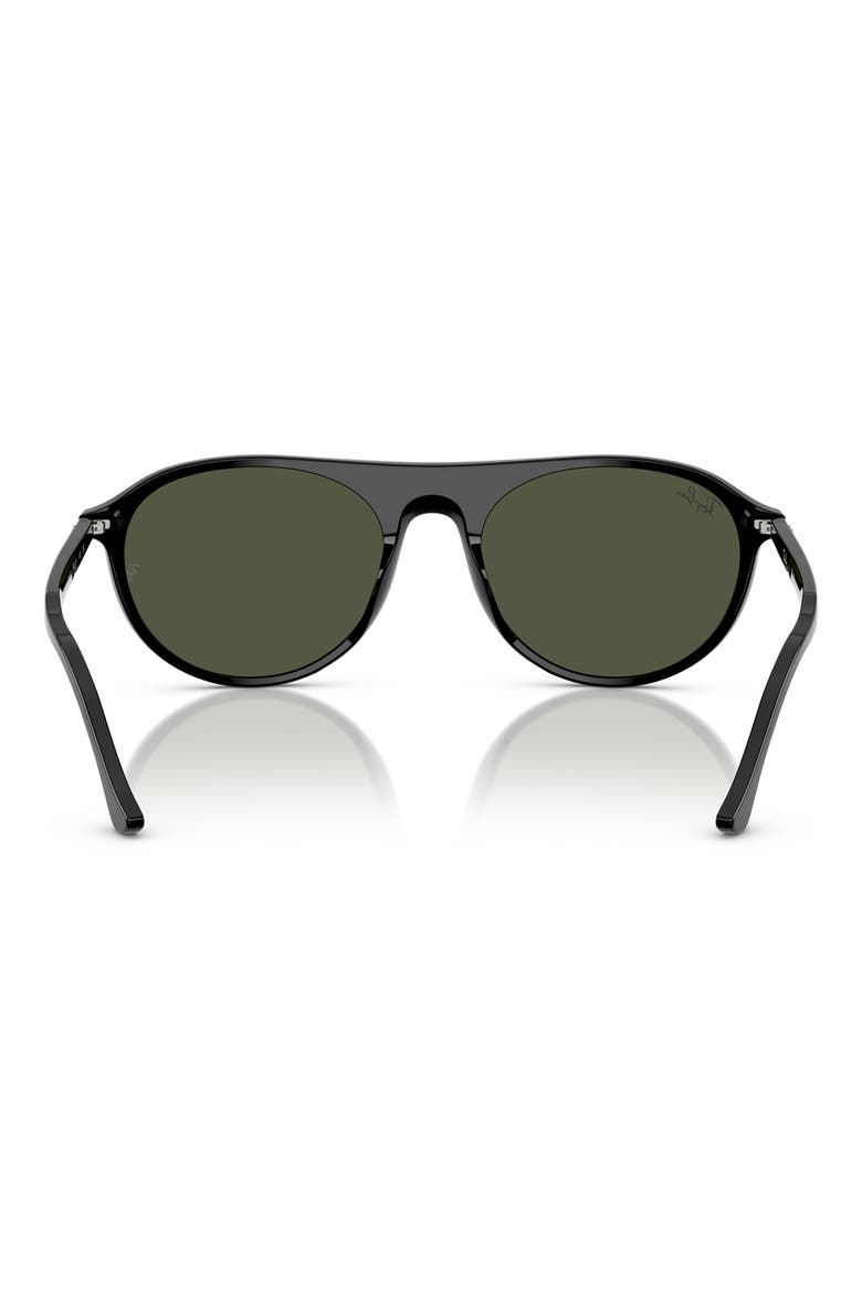 56mm Round Sunglasses, Alternate, color, BLACK