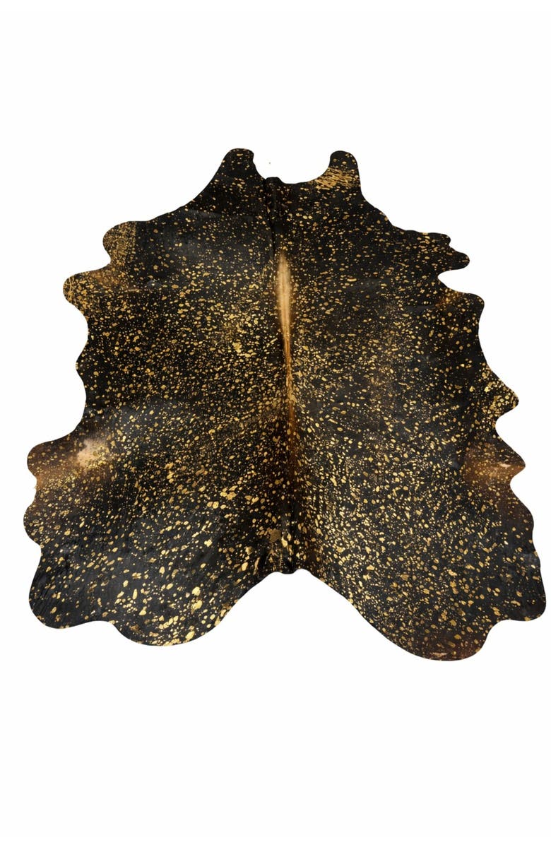 Rhacam Eco Hides Luma Metallic Gold Cowhide Rug 8'0" × 6'0", Main, color, Metallic