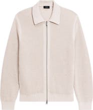 Theory Gary Waffle Knit Zip Cardigan