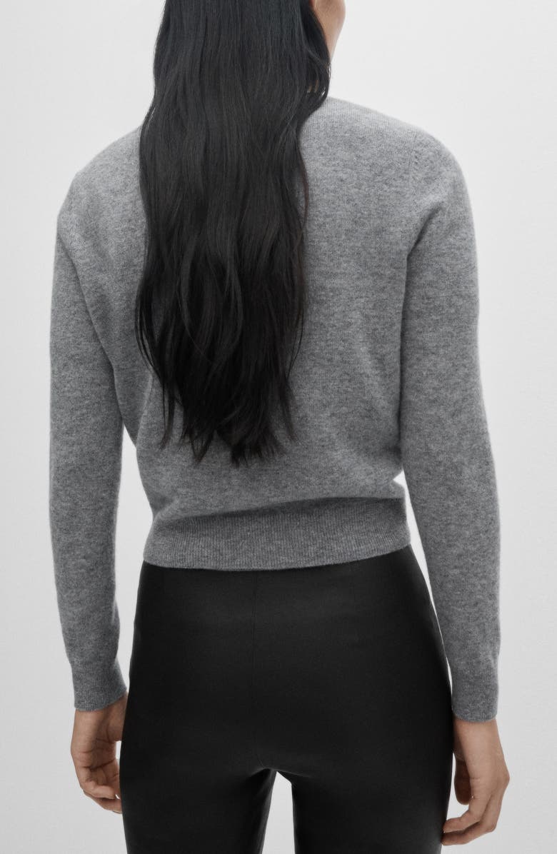 MANGO Crewneck Wool Cardigan, Alternate, color, 