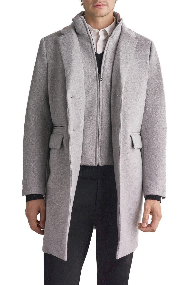 Overcoat with Bib, Main, color, LIGHT GREY