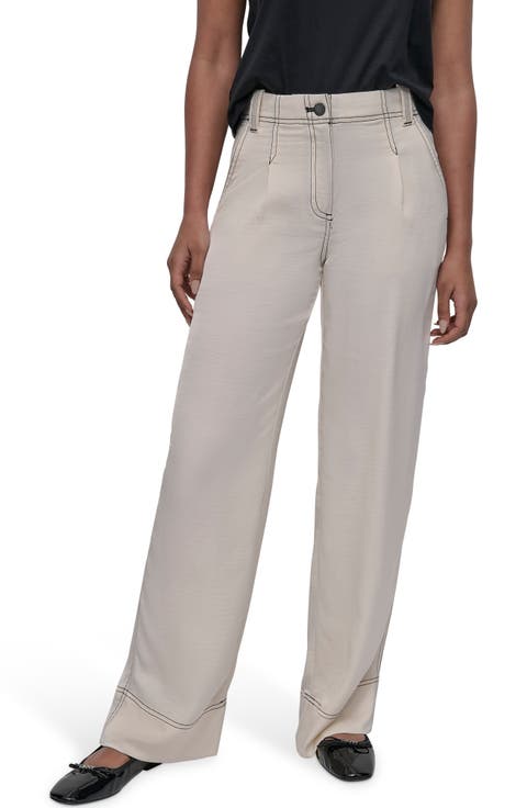 Glazed Contrast Stitch Straight Leg Pants