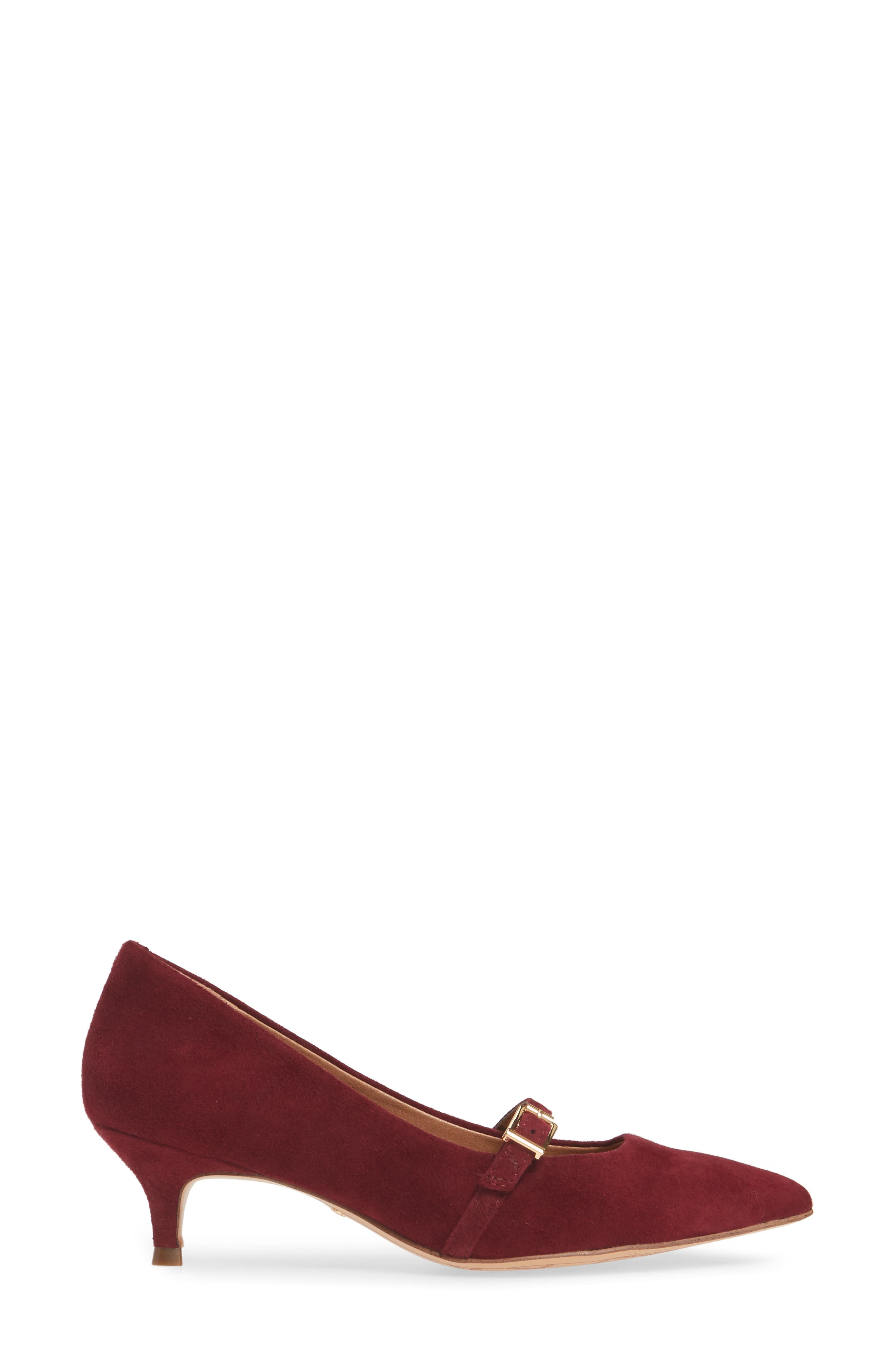 Minnie Kitten Heel Pump, Alternate, color, WINE SUEDE