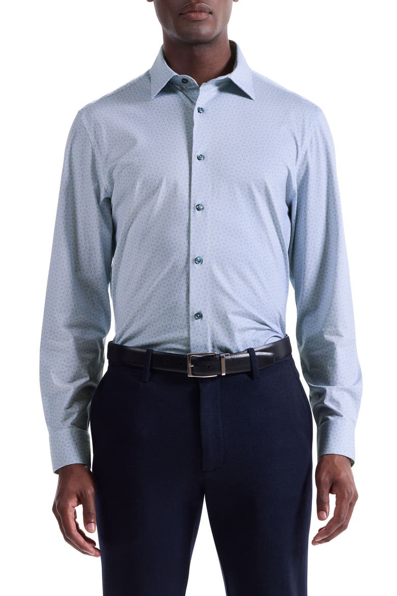 James OoohCotton® Geo Print Button-Up Shirt, Main, color, AIR BLUE