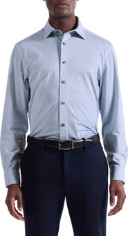 Bugatchi James OoohCotton® Geo Print Button-Up Shirt
