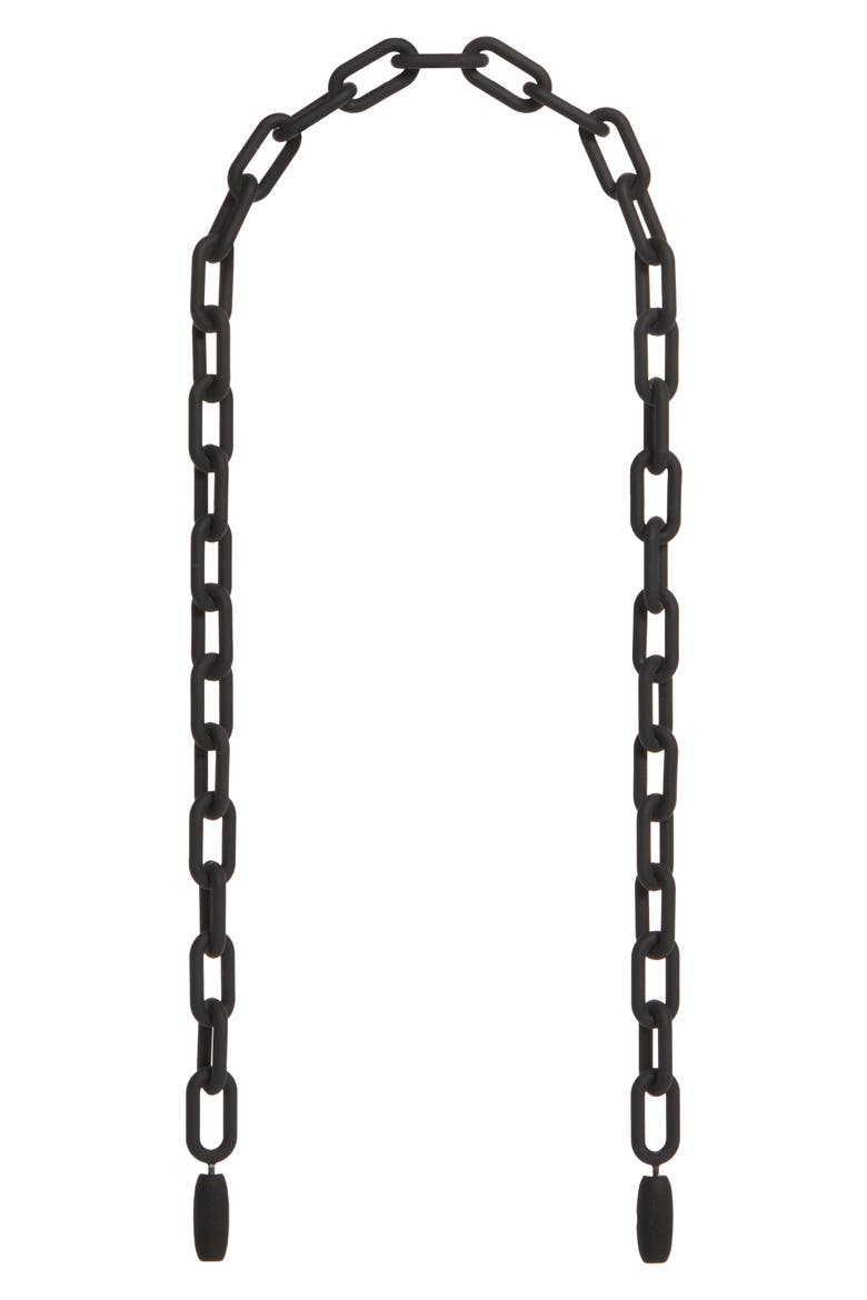 Oval Link Chain Shoulder Strap, Main, color, BLACK METAL