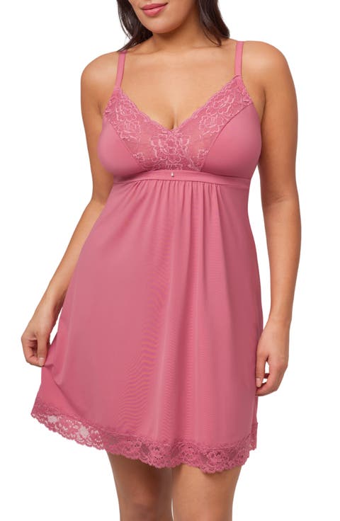Lace Trim Full Bust Support Chemise