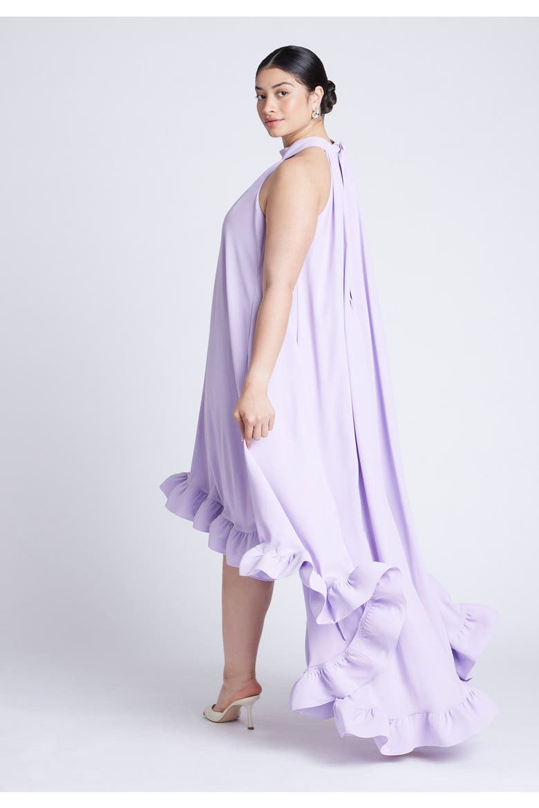 High Low Dramatic Ruffle Detail Dress, Alternate, color, LILAC BREEZE