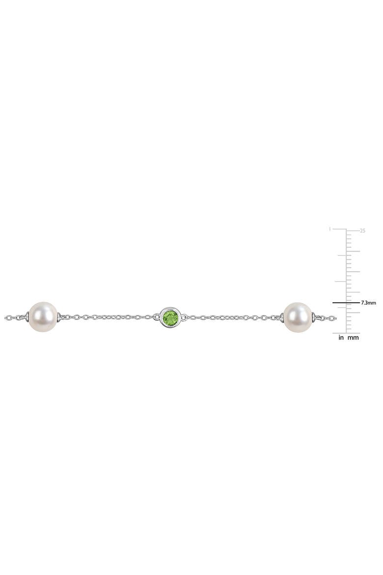 Pearl and Garnet Station Bracelet, Alternate, color, GREEN