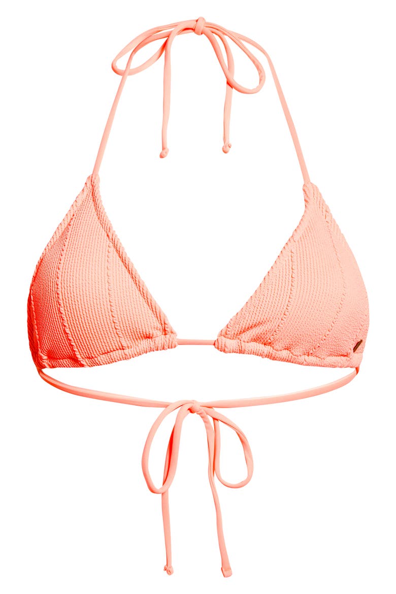 Vibe Surf Sliding Triangle Bikini Top, Alternate, color, MELON