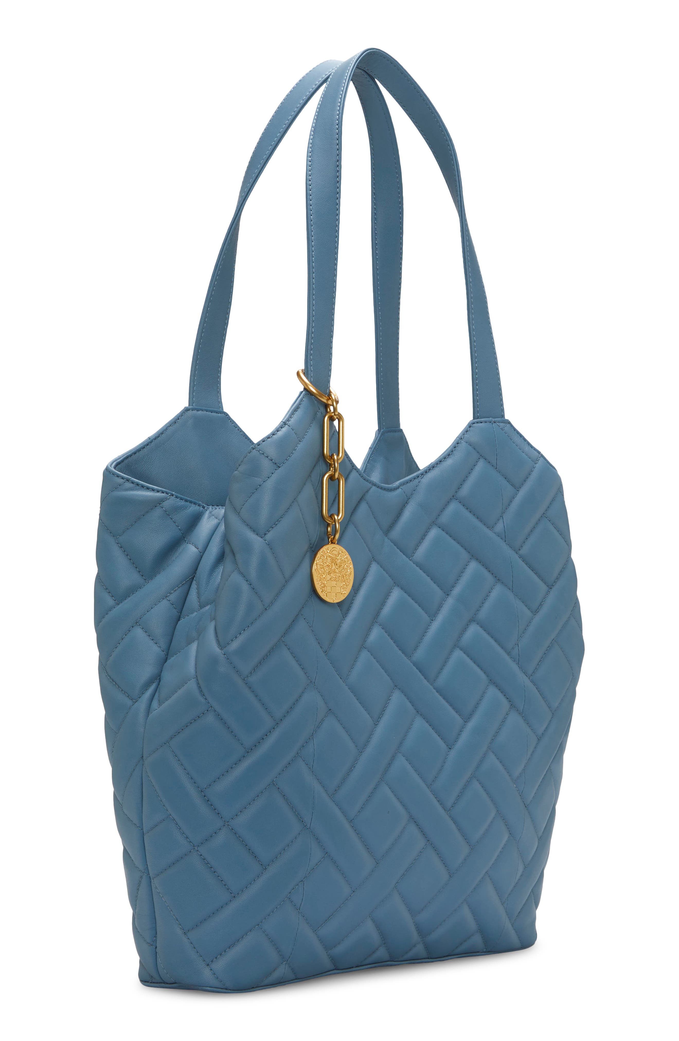 Kisho Quilted Leather Shoulder Bag, Alternate, color, BLUE