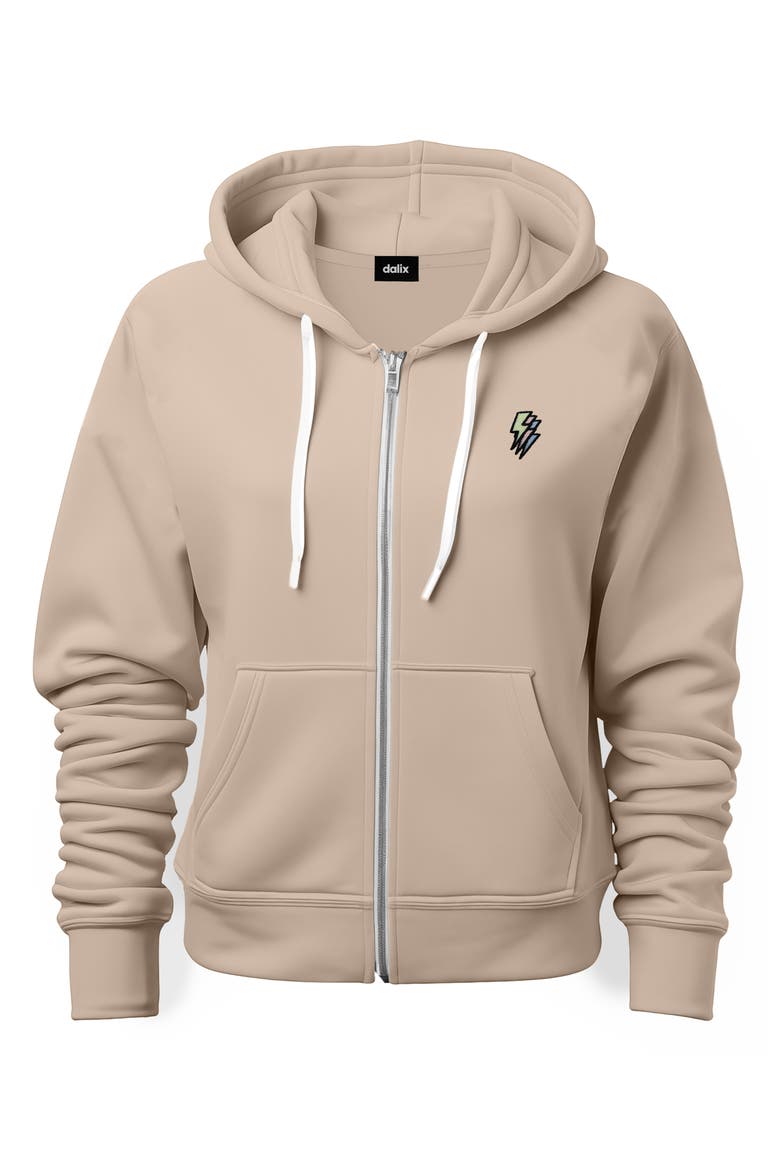 Lightning Bolt Zip Hoodie, Main, color, Tan