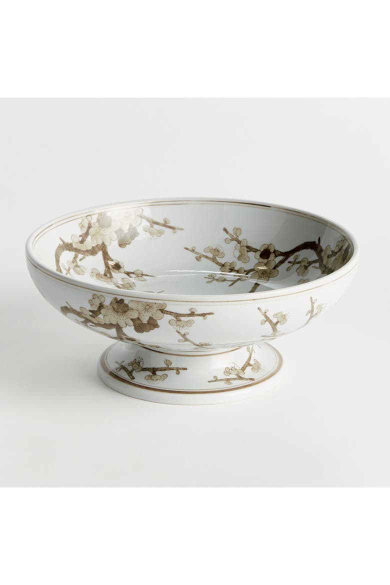 Province Empress Decorative Footed Bowl - Brown & White, Alternate, color, White