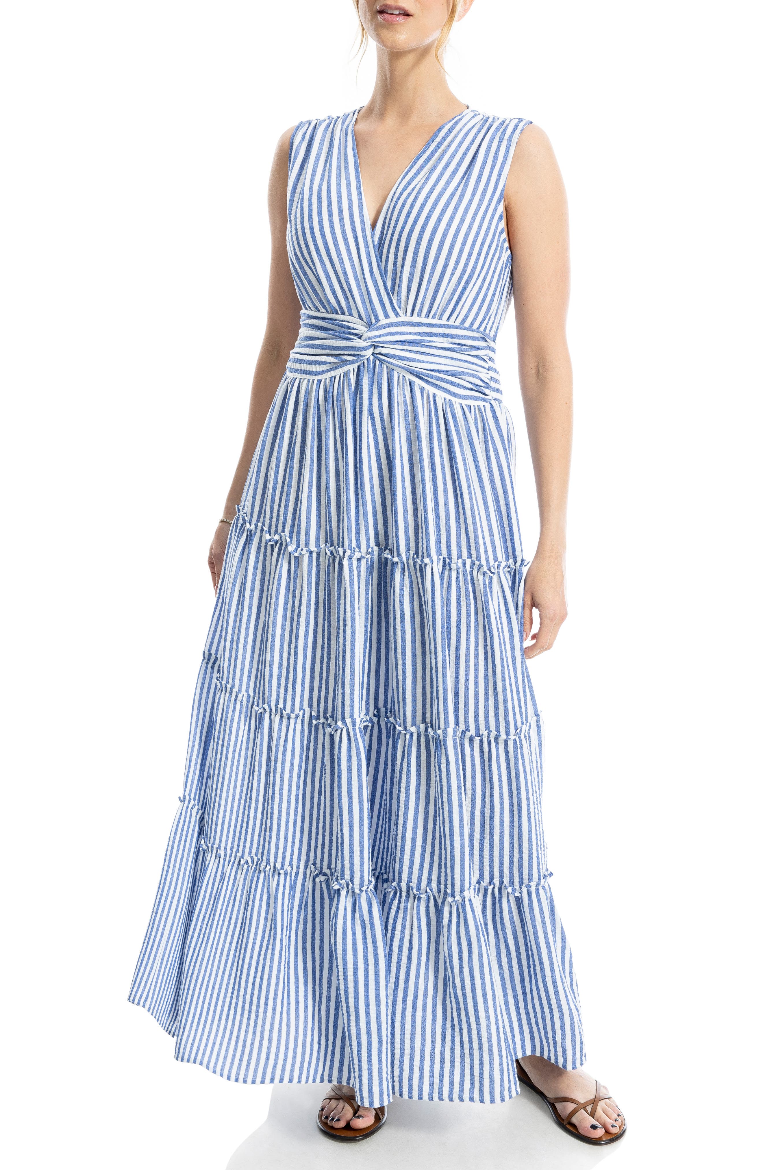 MAX STUDIO Knotted Waist Maxi Dress