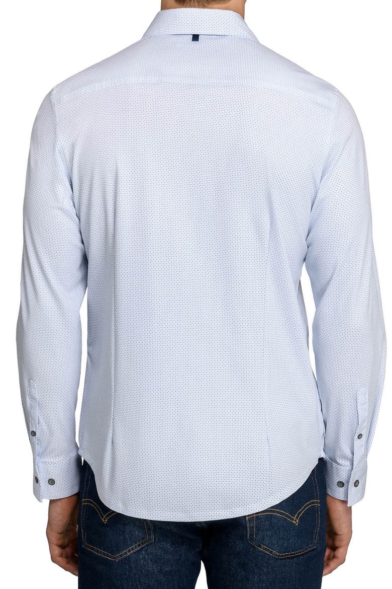Slim Fit Micro Dash Reworked Button-Up Shirt, Alternate, color, WHITE/ BLUE