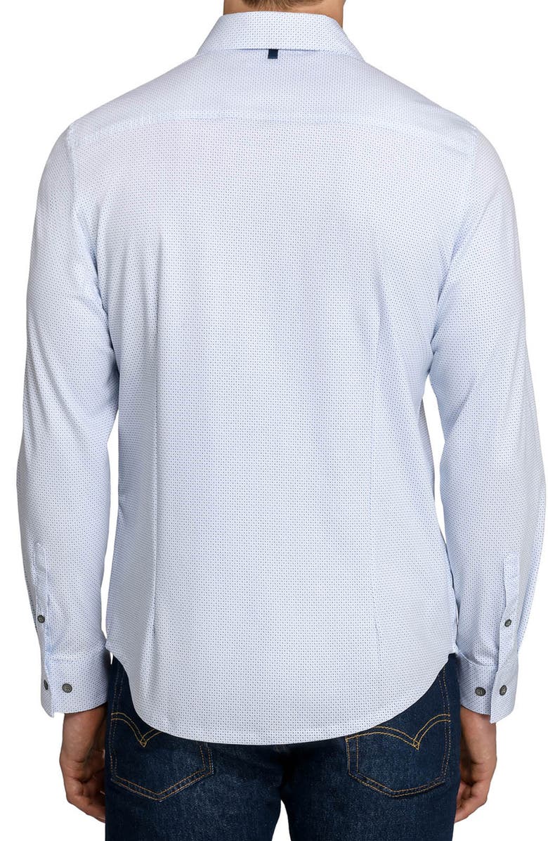 W.R.K Slim Fit Micro Dash Reworked Button-Up Shirt, Alternate, color, White/ Blue