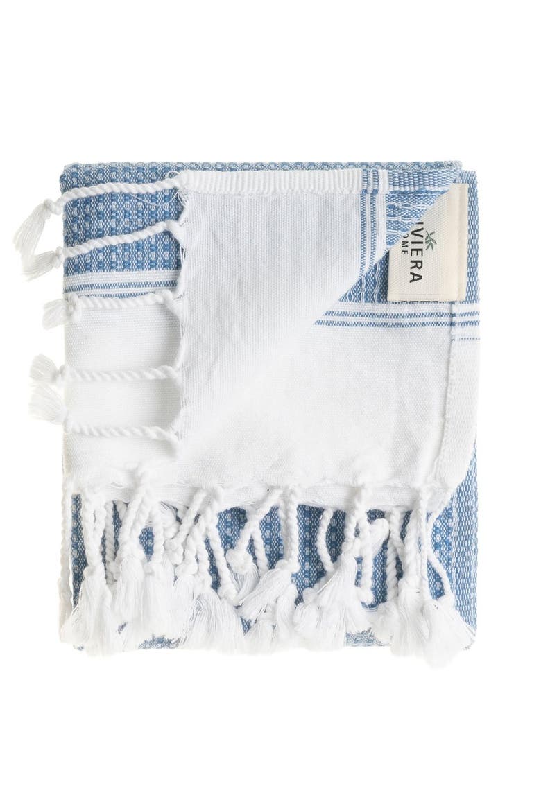 Pria Turkish Cotton Hand Towels - Set of 2, Alternate, color, Denim Blue