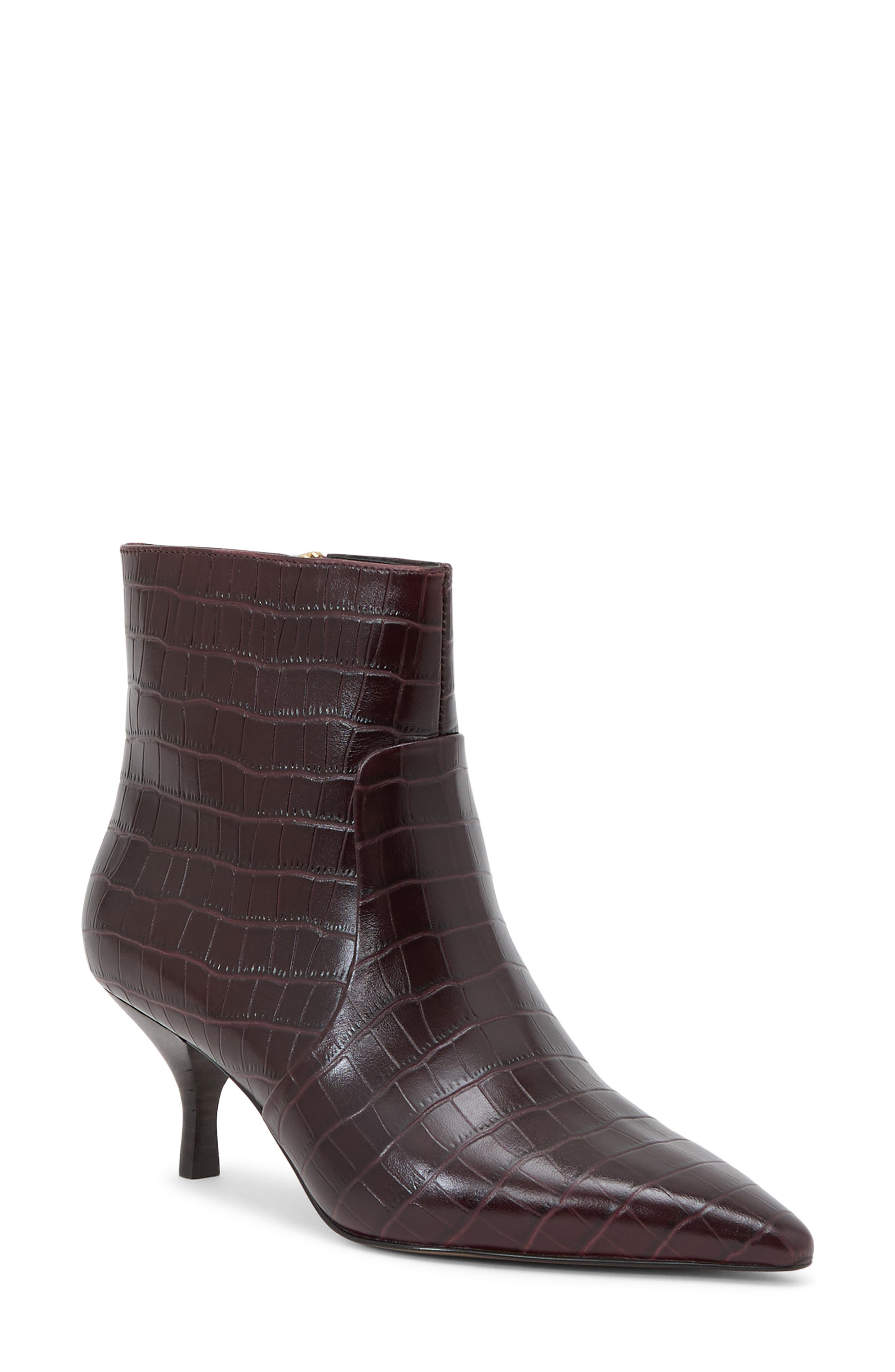Reiss Pippa Pointed Toe Bootie, Main, color, Burgundy