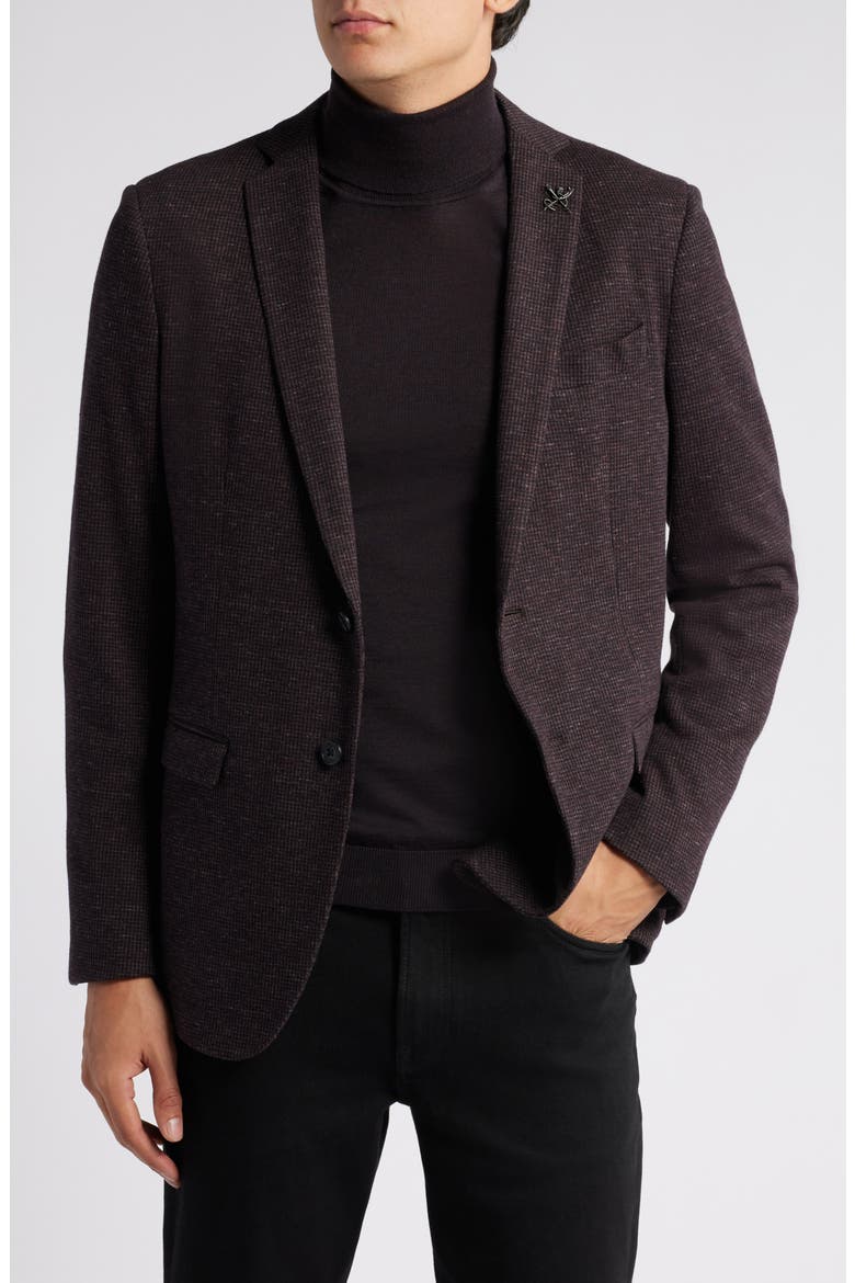 Check Unlined Sport Coat, Main, color, BLACK/ BROWN