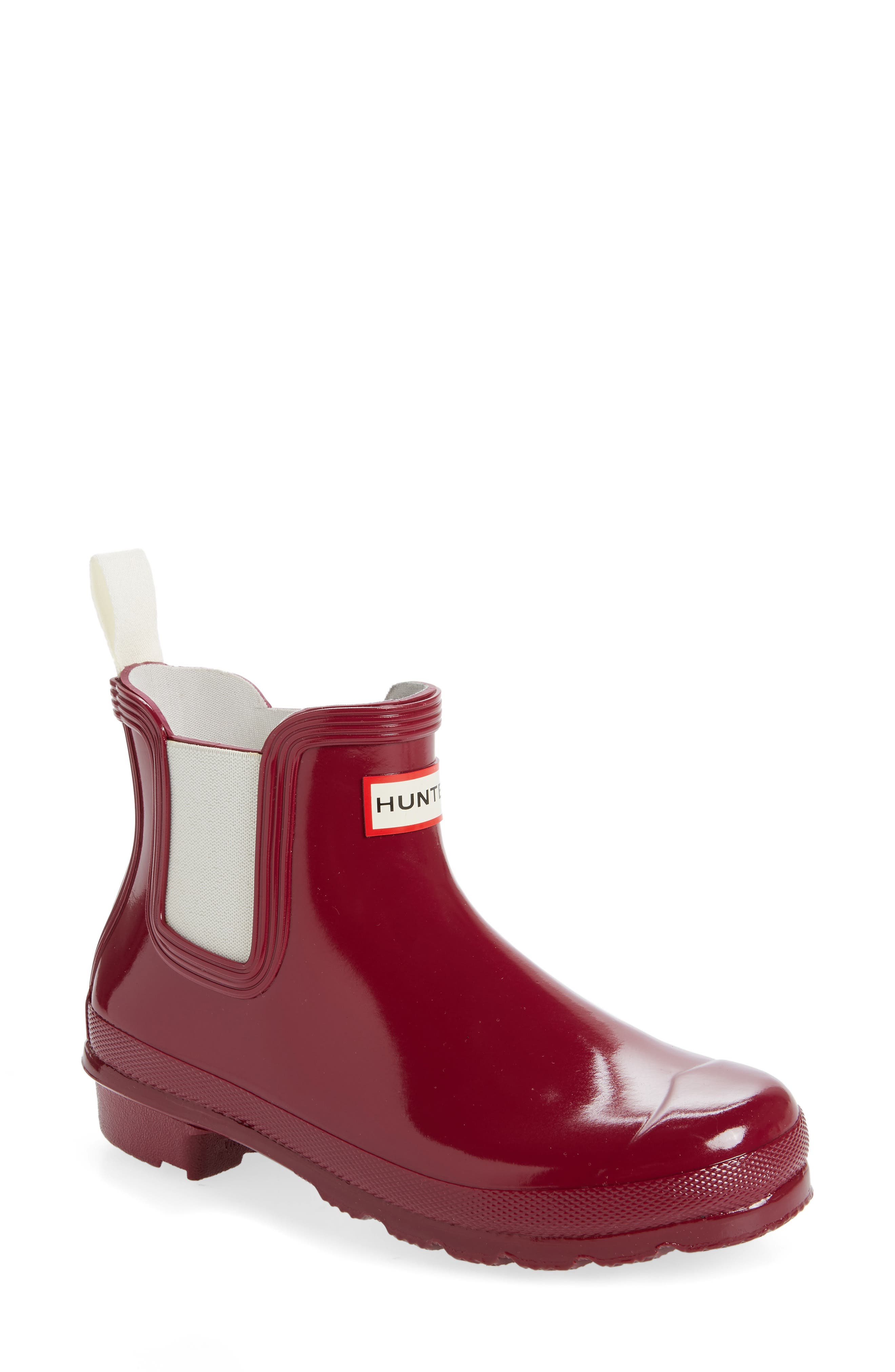 Hunter Original Gloss Waterproof Chelsea Boot, Main, color, 