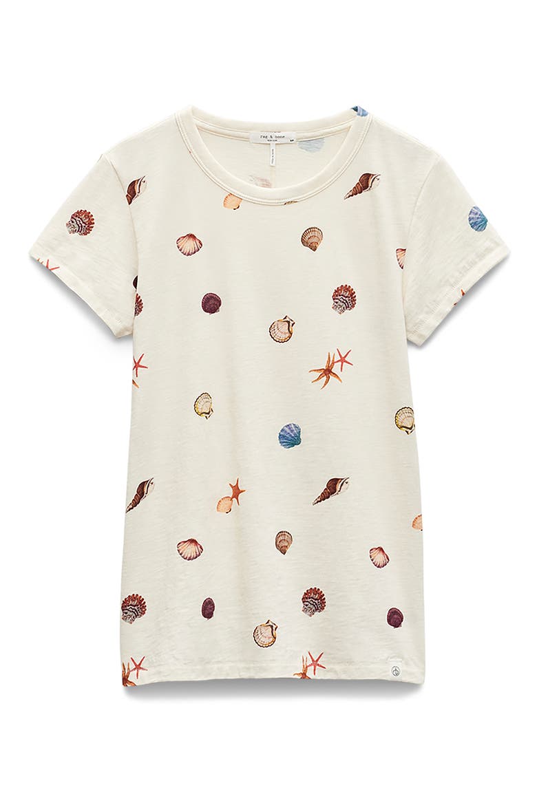 Seashell Print Cotton T-Shirt, Alternate, color, IVY