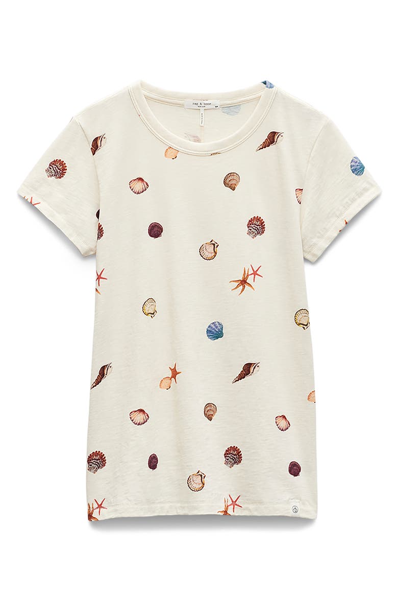 rag & bone Seashell Print Cotton T-Shirt, Alternate, color, Ivy