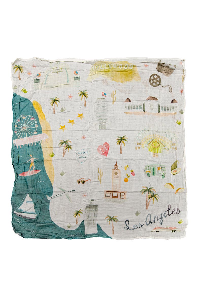 Los Angeles Deluxe Muslin Swaddle Blanket, Main, color, LOS ANGELES