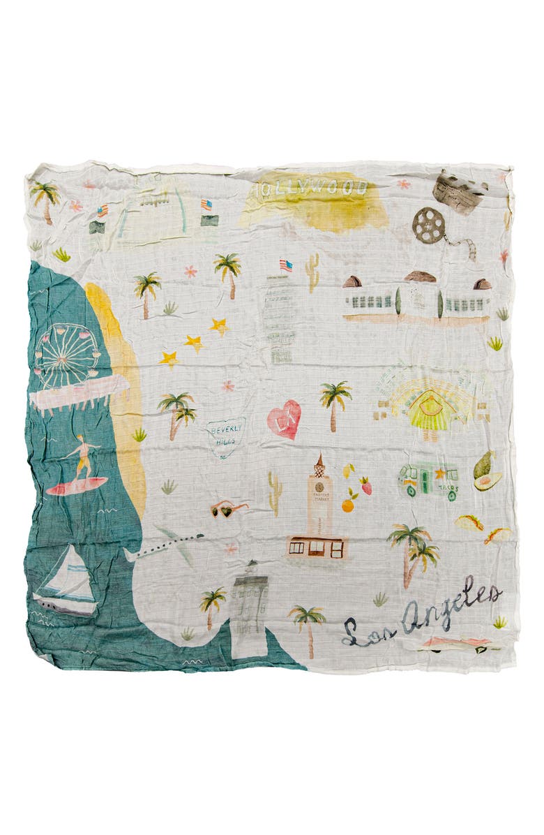 Loulou Lollipop Los Angeles Deluxe Muslin Swaddle Blanket, Main, color,