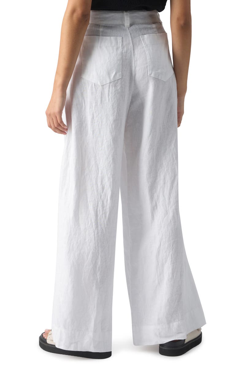 Sanctuary The Marine Linen Wide Leg Pants, Alternate, color, White