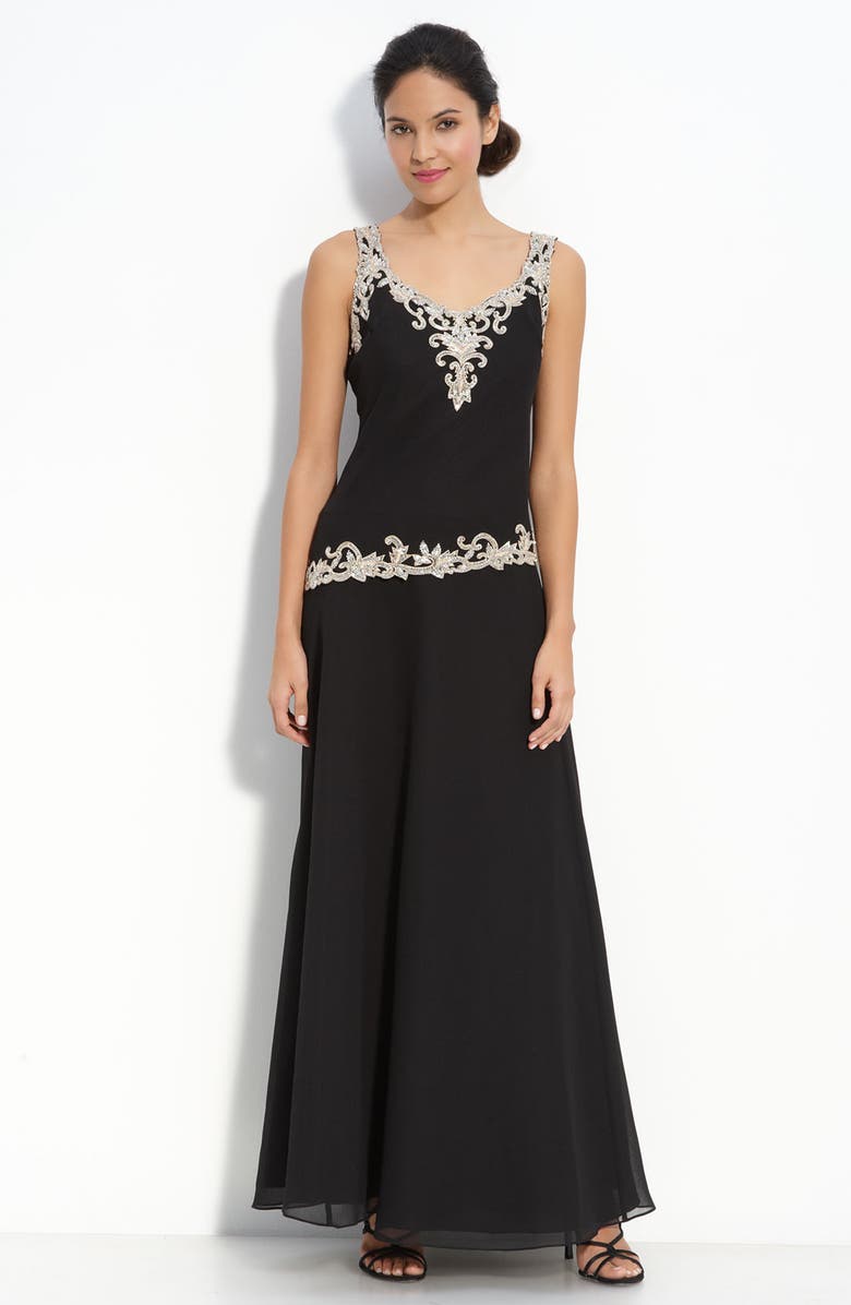J Kara Beaded Crepe Dress & Bolero, Alternate, color,