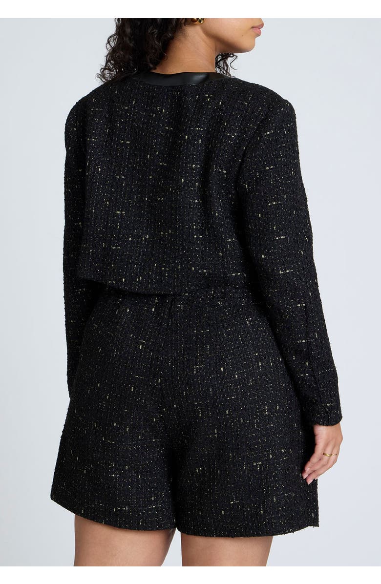 ELOQUII Cropped Tweed Jacket, Alternate, color, Black Onyx