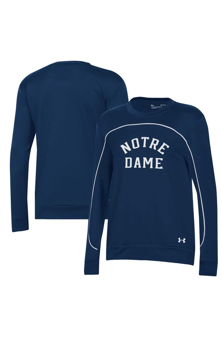 Under Armour Women's Under Armour Navy/ Notre Dame Fighting Irish Colorblock Pullover Sweatshirt, Main, color, 