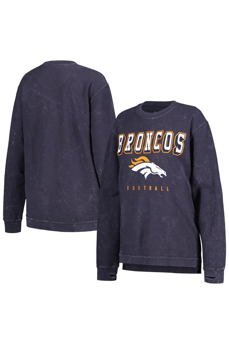 Women's G-III 4Her by Carl Banks Navy Denver Broncos Comfy Cord Pullover Sweatshirt, Alternate, color, Navy