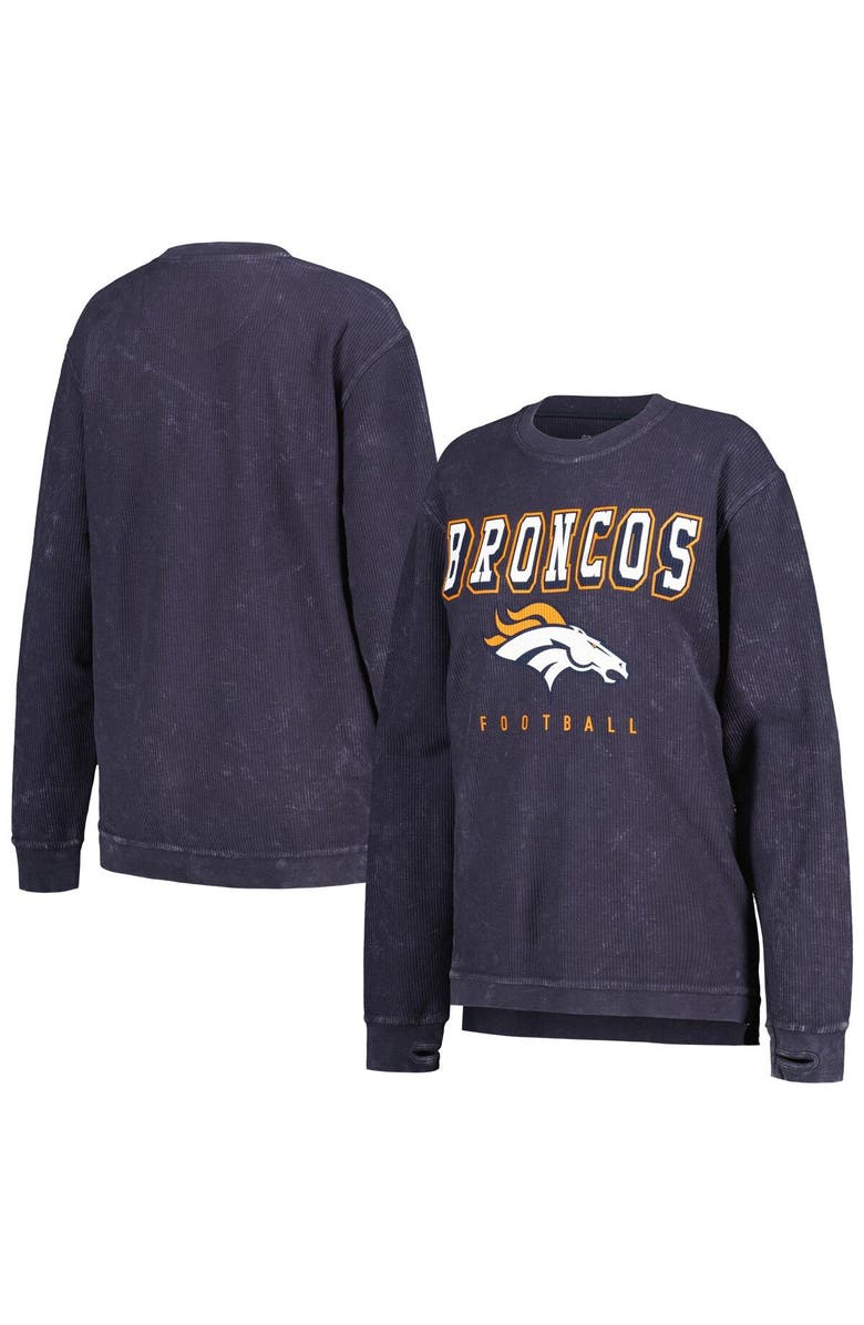 G-III 4HER BY CARL BANKS Women's G-III 4Her by Carl Banks Navy Denver Broncos Comfy Cord Pullover Sweatshirt, Alternate, color, Navy