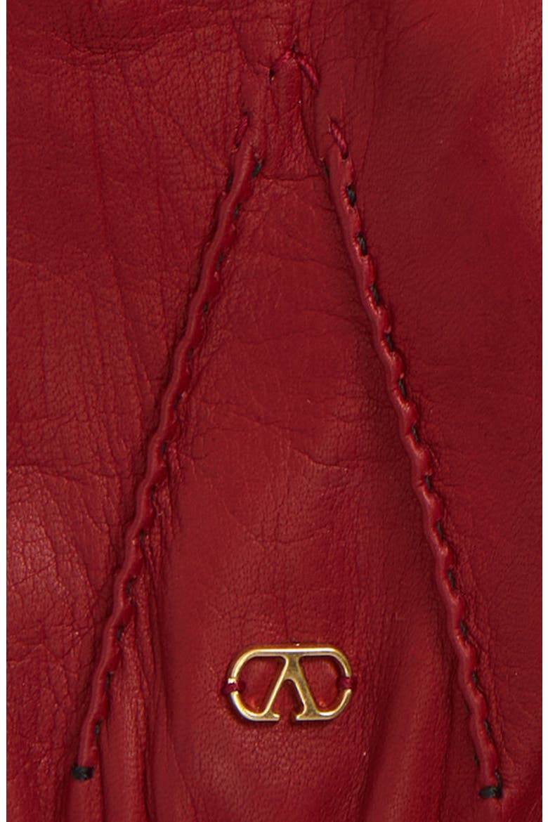 VLOGO Signature Lambskin Leather Gloves, Alternate, color, RED