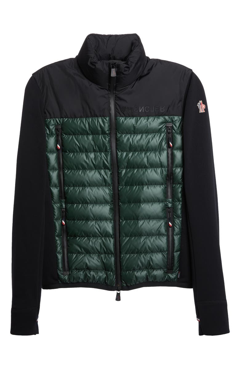 Moncler Grenoble Quilted 750 Fill Power Down & Knit Cardigan, Alternate, color,