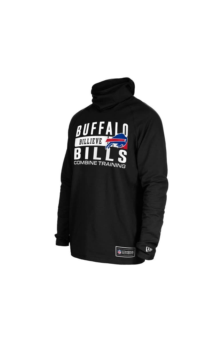 New Era Men's New Era Black Buffalo Bills Functional Fandom Balaclava Helmet Stripe Tri-Blend Hoodie, Alternate, color, Black