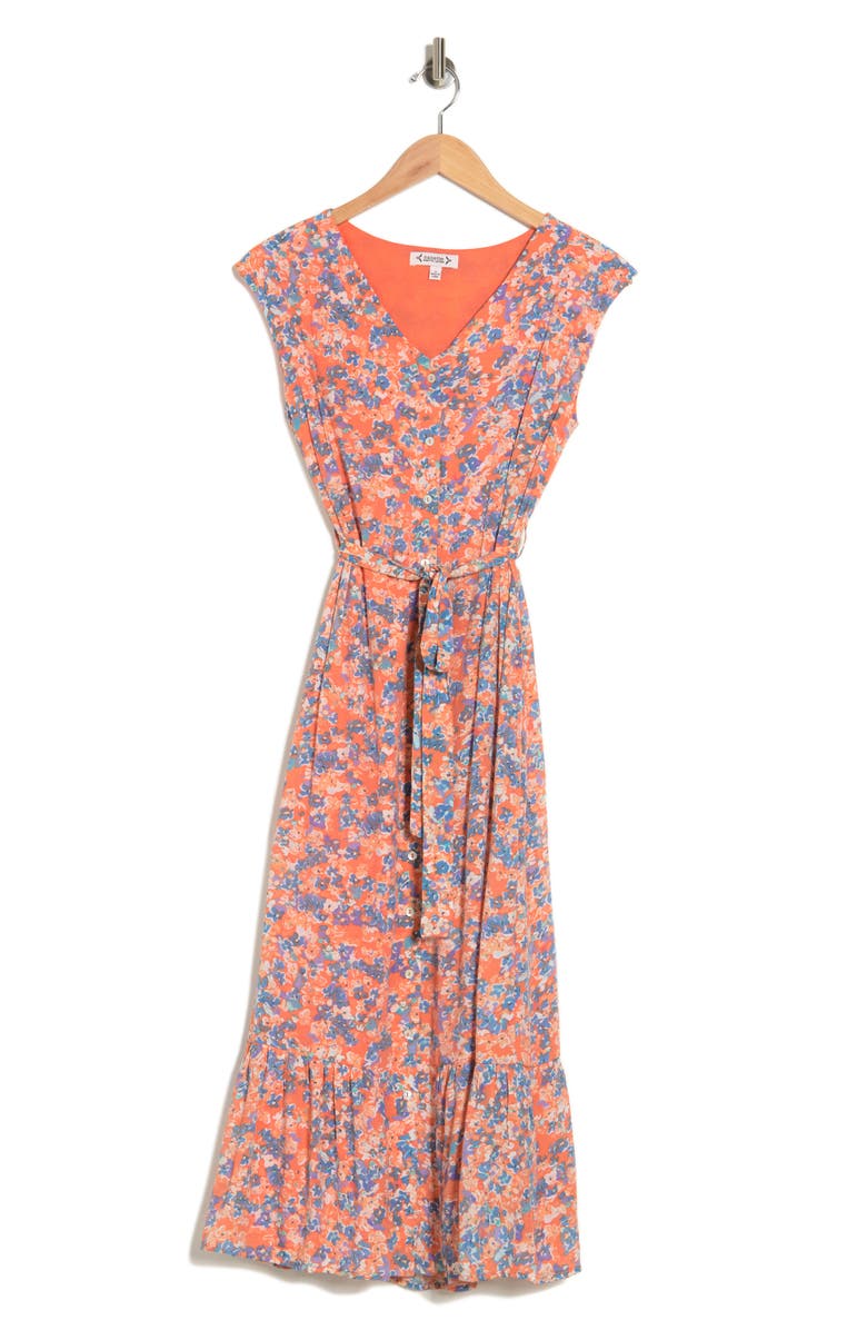 Nanette Lepore Floral Button Front Midi Dress, Alternate, color, 