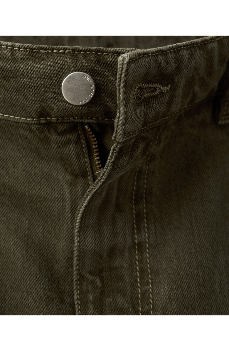 MANGO Low Rise Barrel Leg Jeans, Alternate, color, Khaki Green
