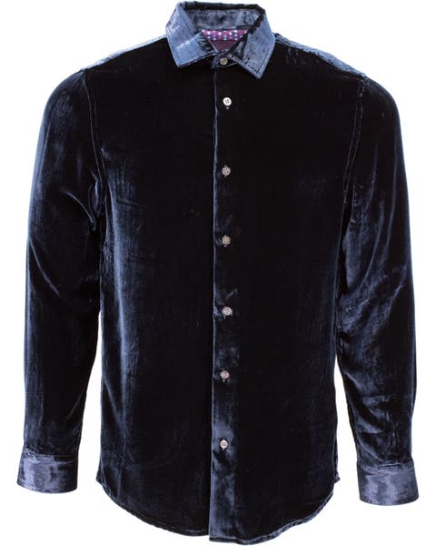 Ned Button-Up Velvet Shirt